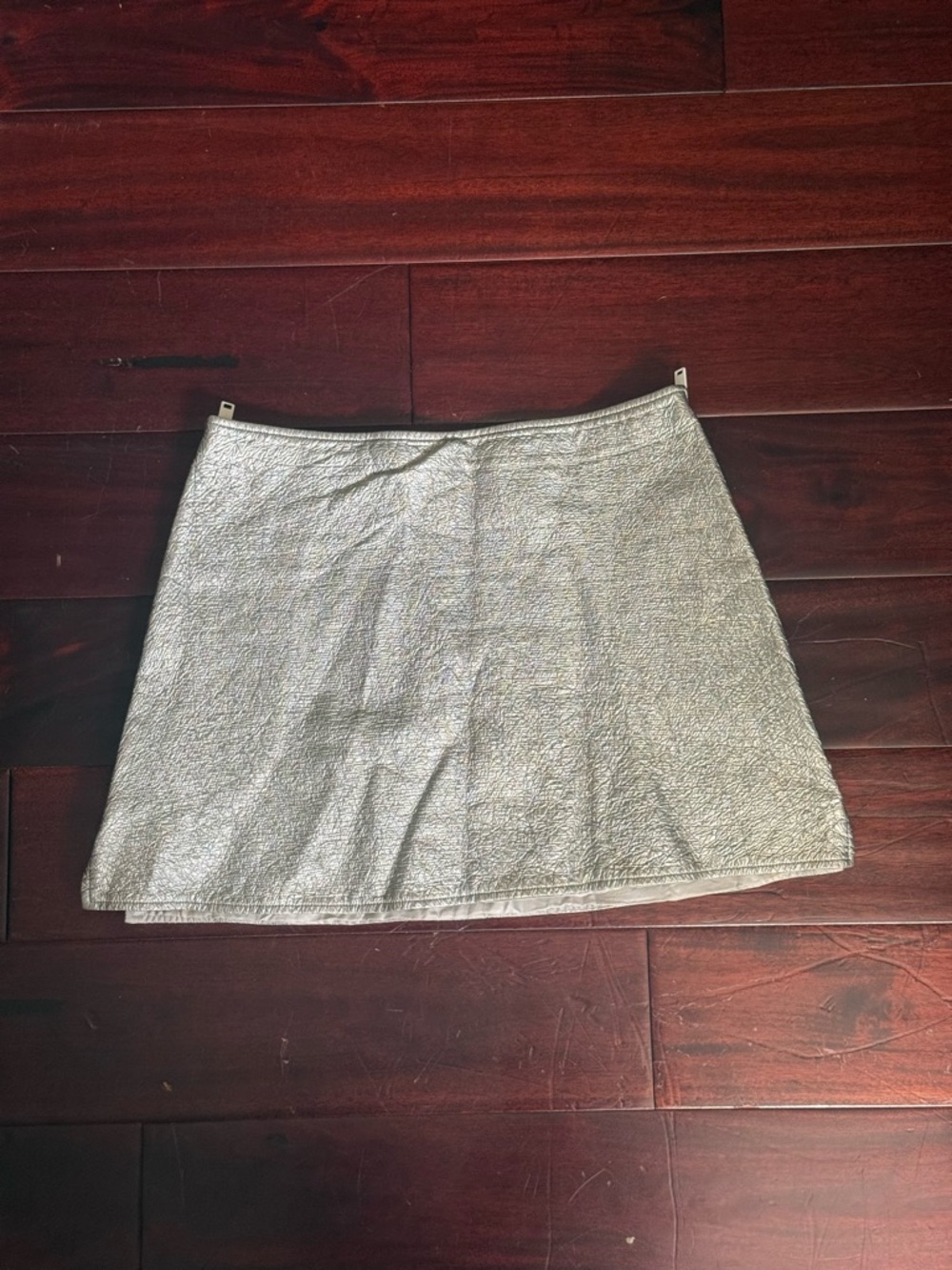 Courrèges Silver Metallic Zip Mini Skirt